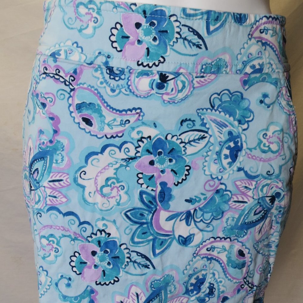 Talbot Blue paisley pencil skirt